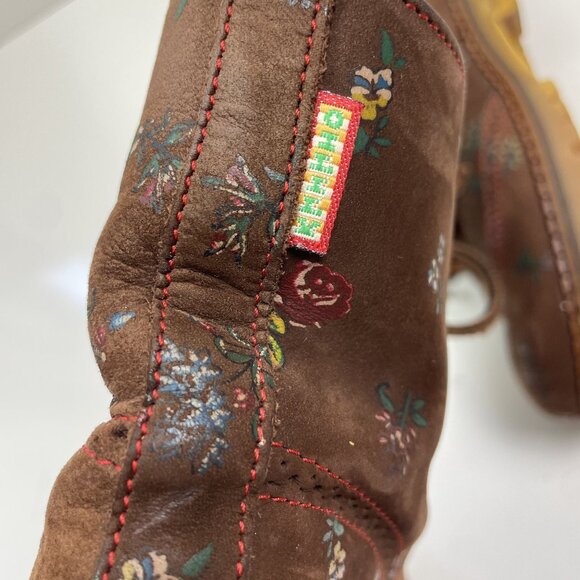 Roccia Women's Lace Up Combat Boots size 6.5 Italian Leather with Flowers EU 37 - Picture 8 of 16